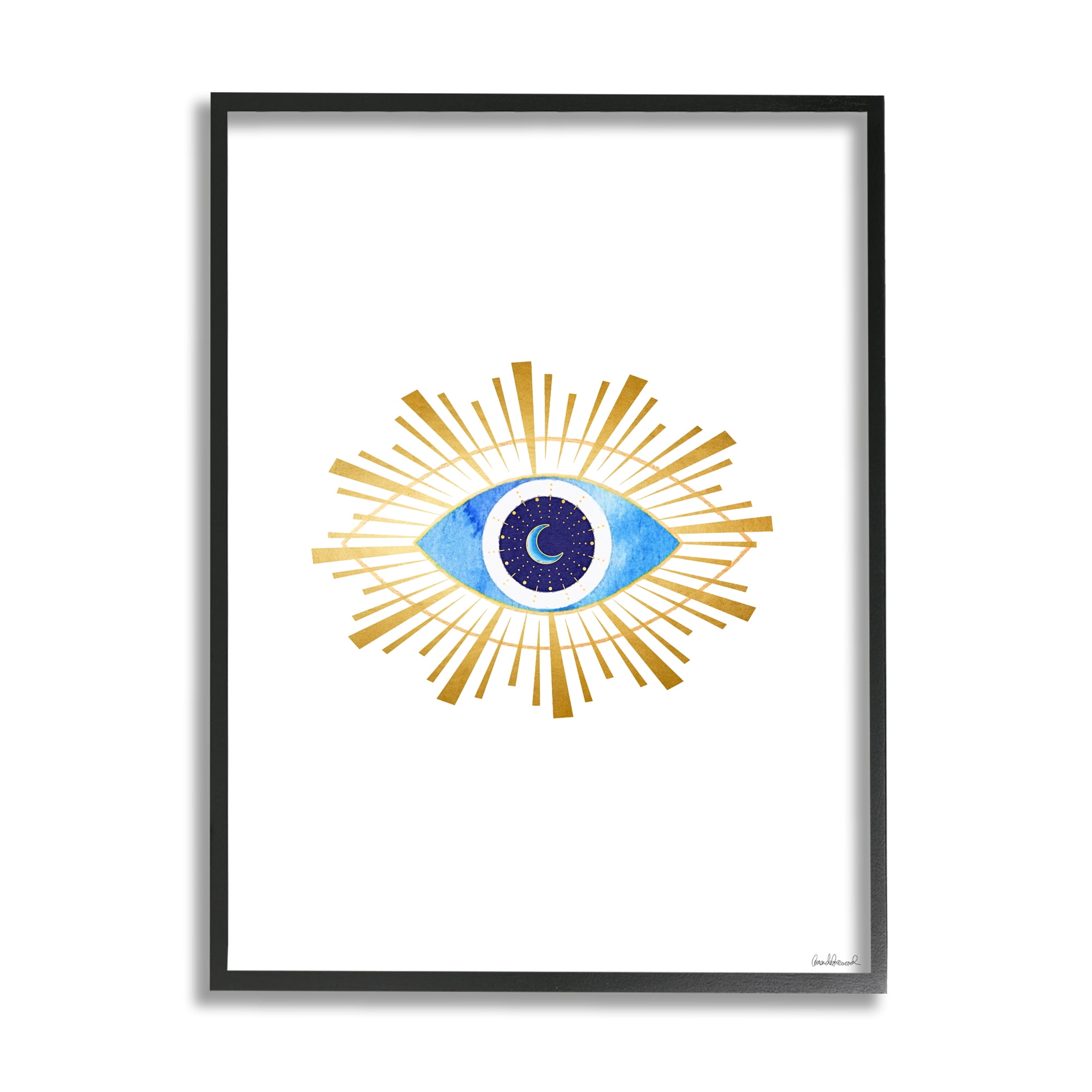 Stupell Industries Eye of Providence Radiant Abstract Shapes Crescent Moon, 11 x 14, Design by Amanda Greenwood