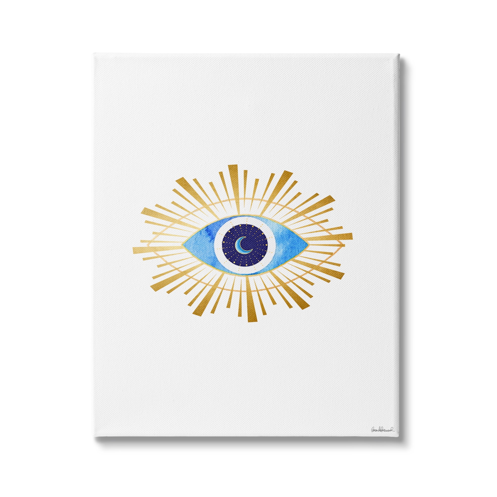 Stupell Industries Eye of Providence Radiant Abstract Shapes Crescent Moon, 36 x 48, Design by Amanda Greenwood