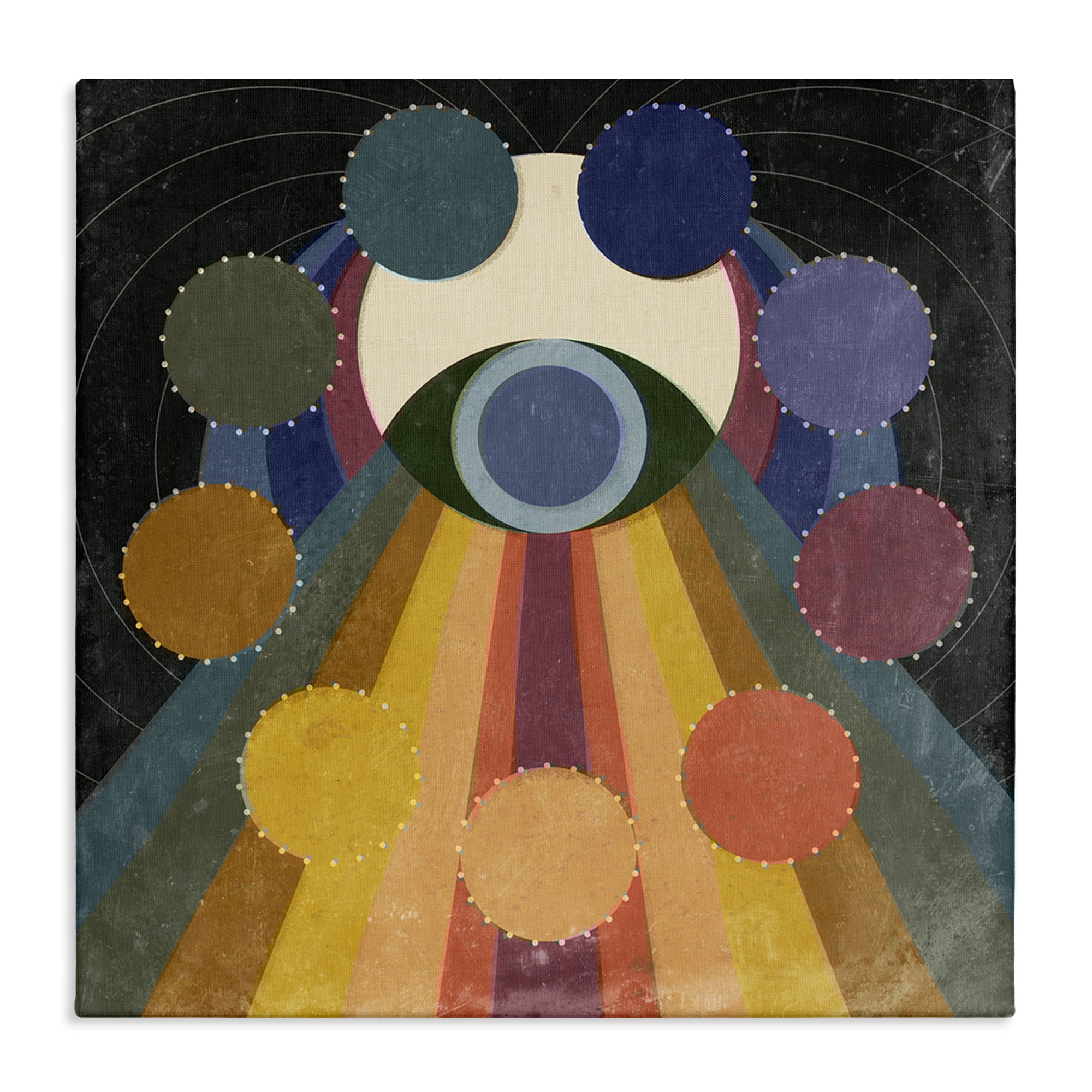 Stupell Industries Eye with Circles Pattern Abstract Painting Wrapped Canvas Art Print Wall Art, 30 x 30