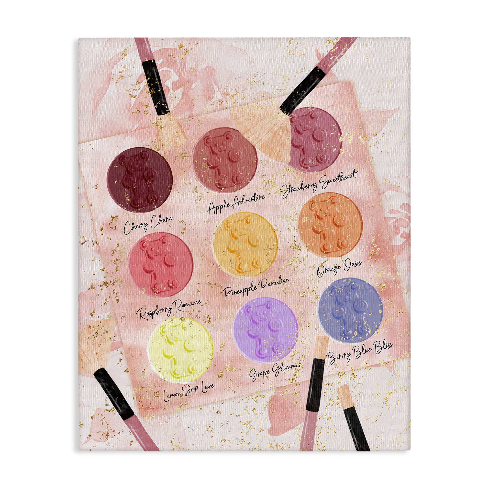 Stupell Industries Eyeshadow Makeup Palette Beauty & Fashion Painting Gallery Wrapped Canvas Art Print Wall Art, 36 x 48