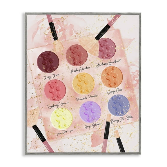 Stupell Industries Eyeshadow Makeup Palette Beauty & Fashion Painting Gray Framed Art Print Wall Art, 11 x 14