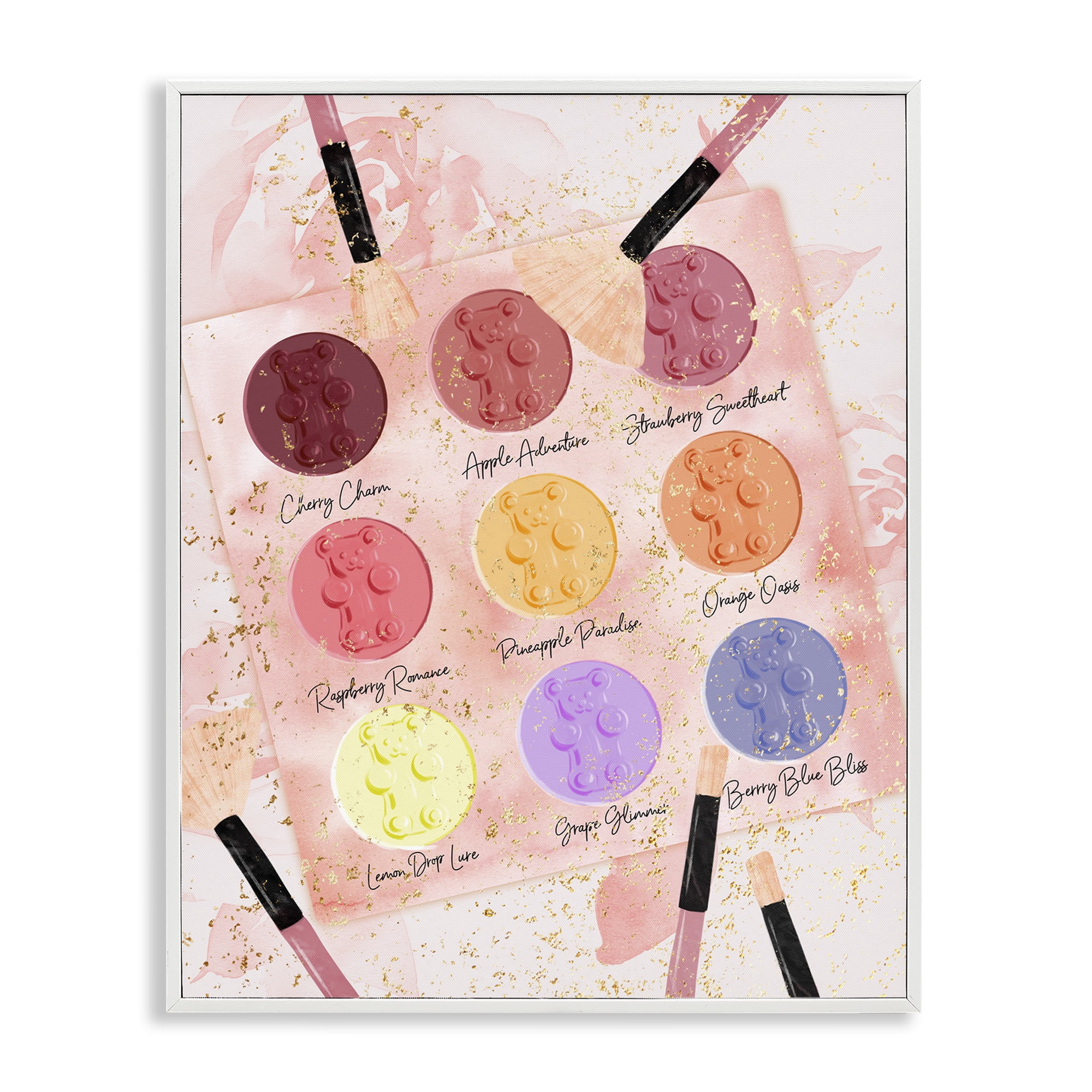 Stupell Industries Eyeshadow Makeup Palette Beauty & Fashion Painting White Framed Art Print Wall Art, 11 x 14