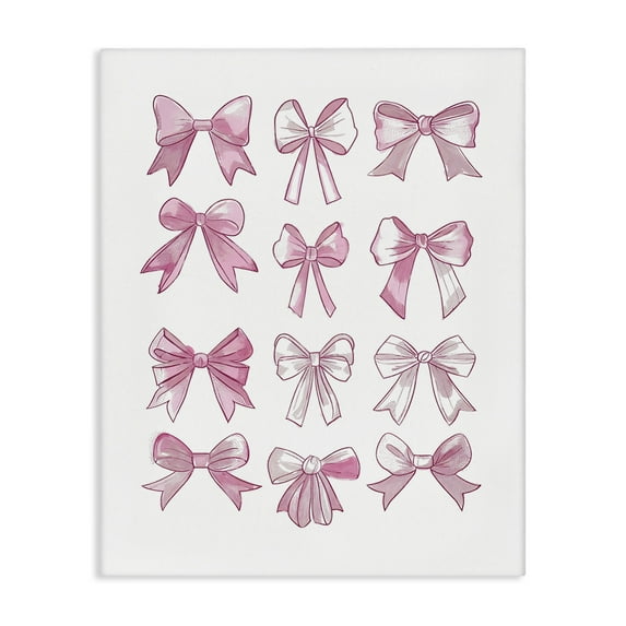 Stupell Industries Fabulous Bows Pattern Beauty & Fashion Painting Gallery Wrapped Canvas Art Print Wall Art, 16 x 20