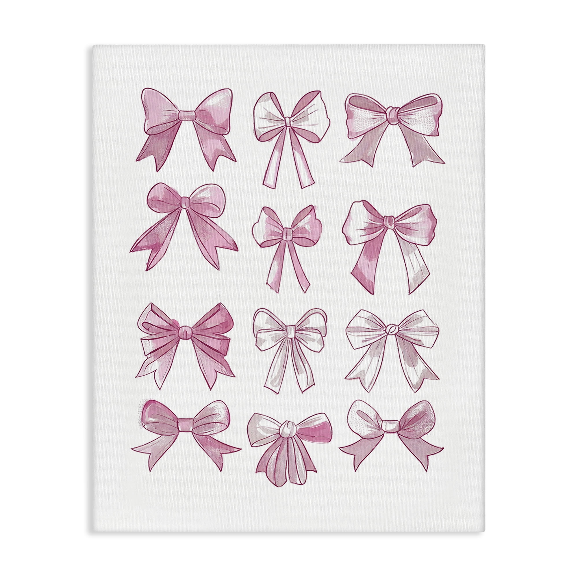 Stupell Industries Fabulous Bows Pattern Beauty & Fashion Painting Gallery Wrapped Canvas Art Print Wall Art, 24 x 30
