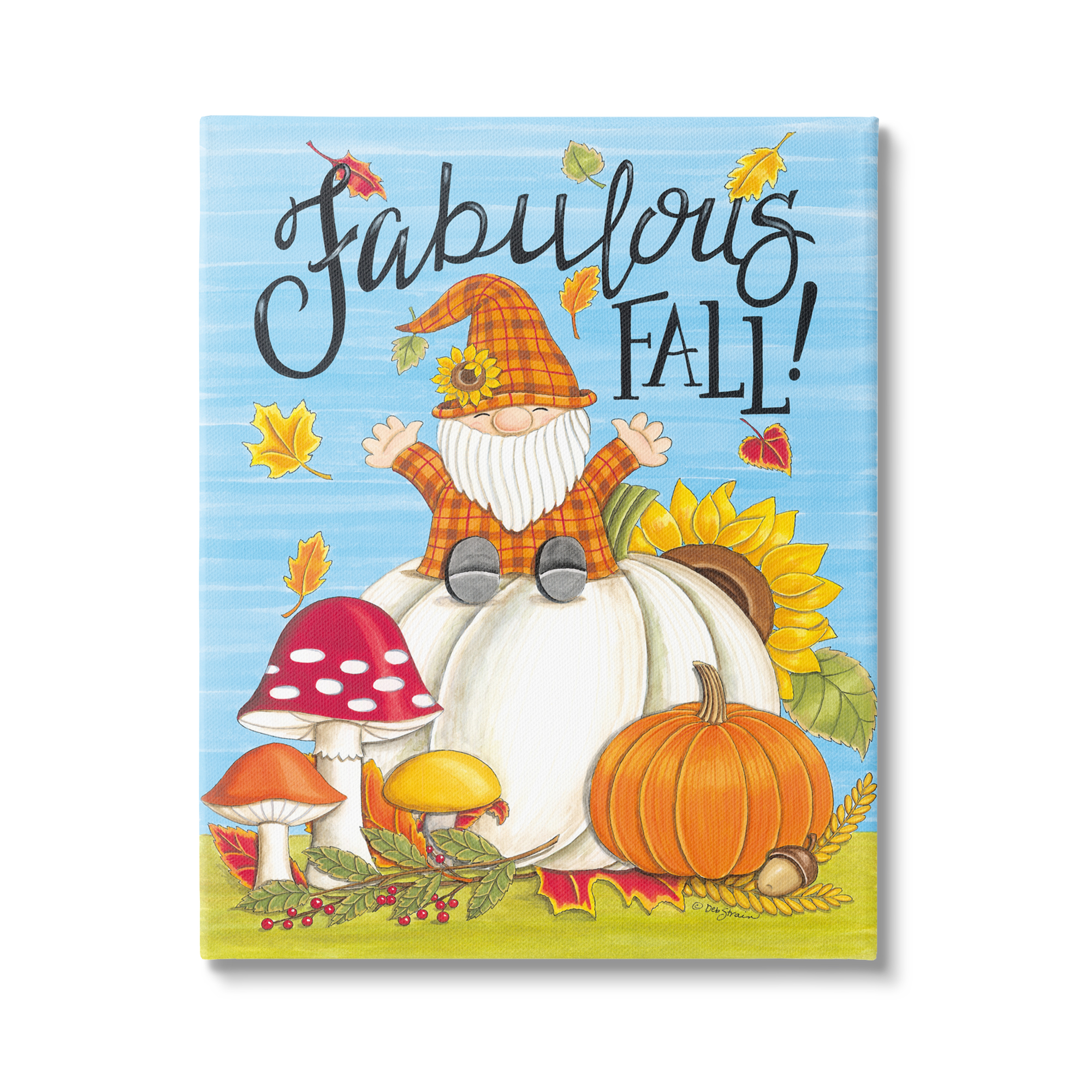 Stupell Industries Fabulous Fall Gnome Holiday Painting Gallery Wrapped Canvas Print Wall Art, 16 x 20