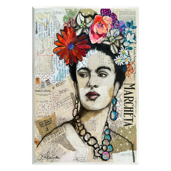 Stupell Industries Fabulous Frida Kahlo Botanical & Floral Painting Unframed Art Print Wall Art, 13 x 19