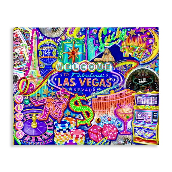Stupell Industries Fabulous Las Vegas Fun Canvas Wall Art, design by Jess Stempel