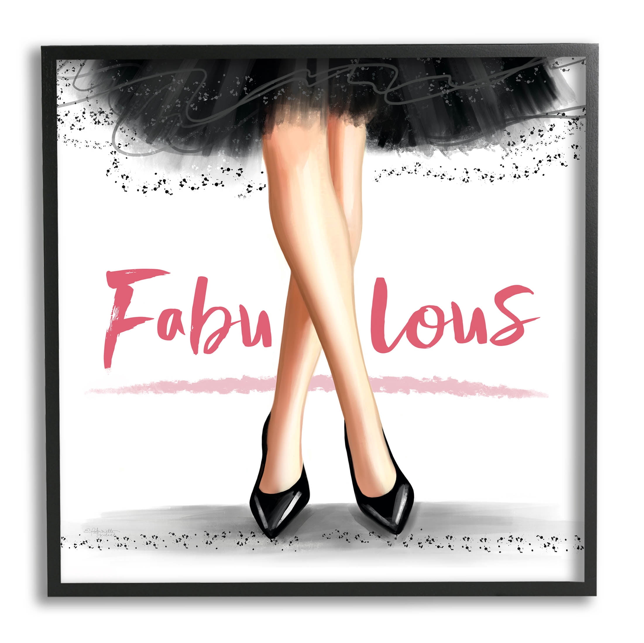Stupell Industries Fabulous Stylish Glam Dress Graphic Art Black Framed Art Print Wall Art, Design by Elizabeth Tyndall