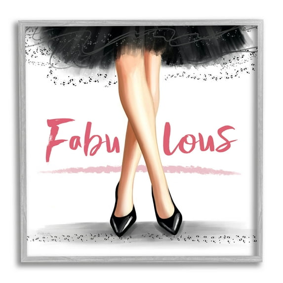 Stupell Industries Fabulous Stylish Glam Dress Graphic Art Gray Framed Art Print Wall Art, Design by Elizabeth Tyndall