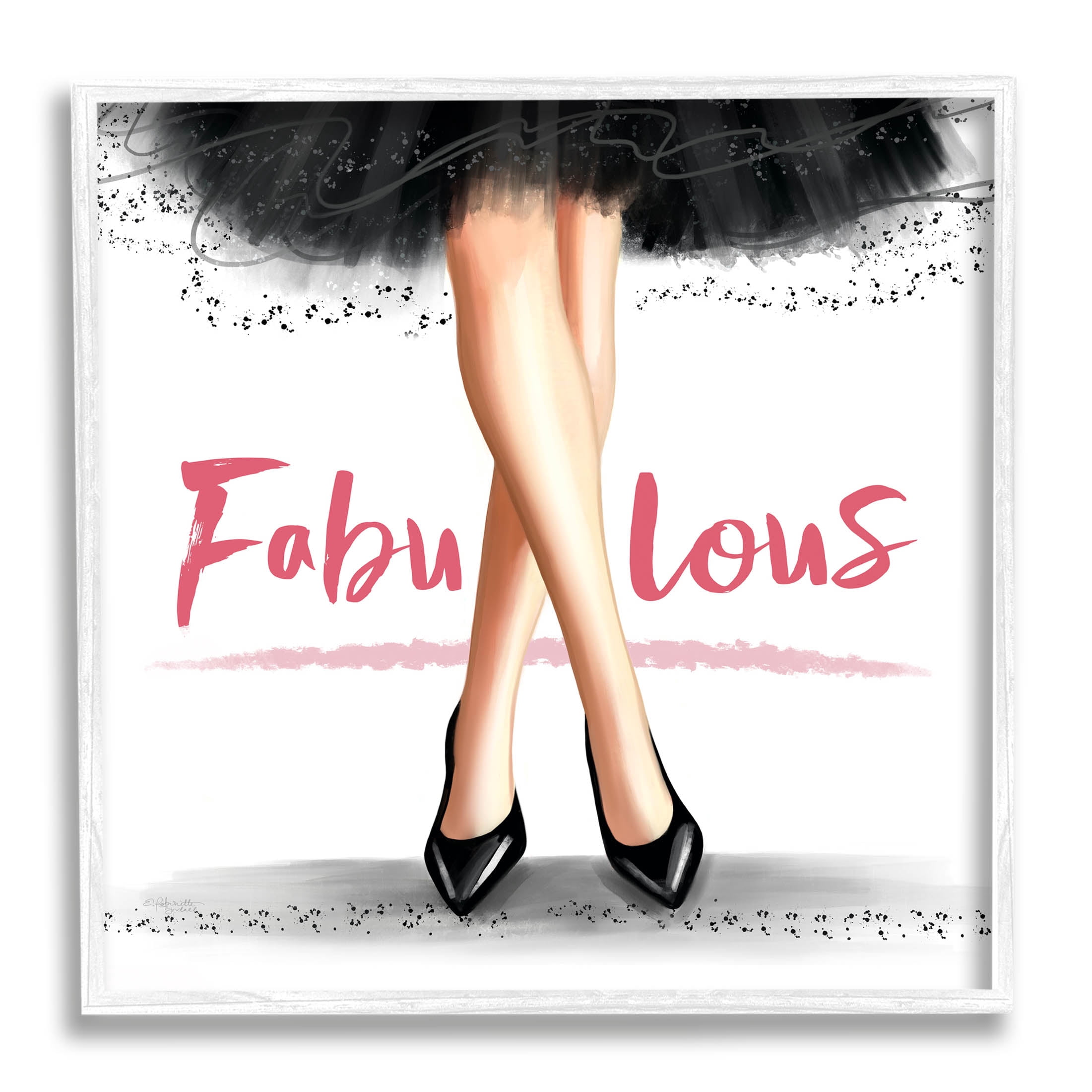Stupell Industries Fabulous Stylish Glam Dress Graphic Art White Framed Art Print Wall Art, Design by Elizabeth Tyndall