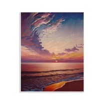 Stupell Industries Fabulous Sunset at Beach Nautical & Beach Painting Unframed Art Print Wall Art, 11 x 14