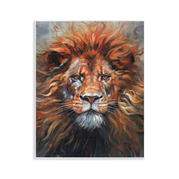 Stupell Industries Face Of A Lion Wall Plaque Art design by David Stribbling, 14 x 11