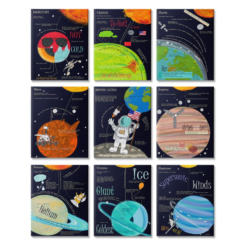 Free Shipping! Stupell Industries Solar System Astronaut Canvas Wall ...