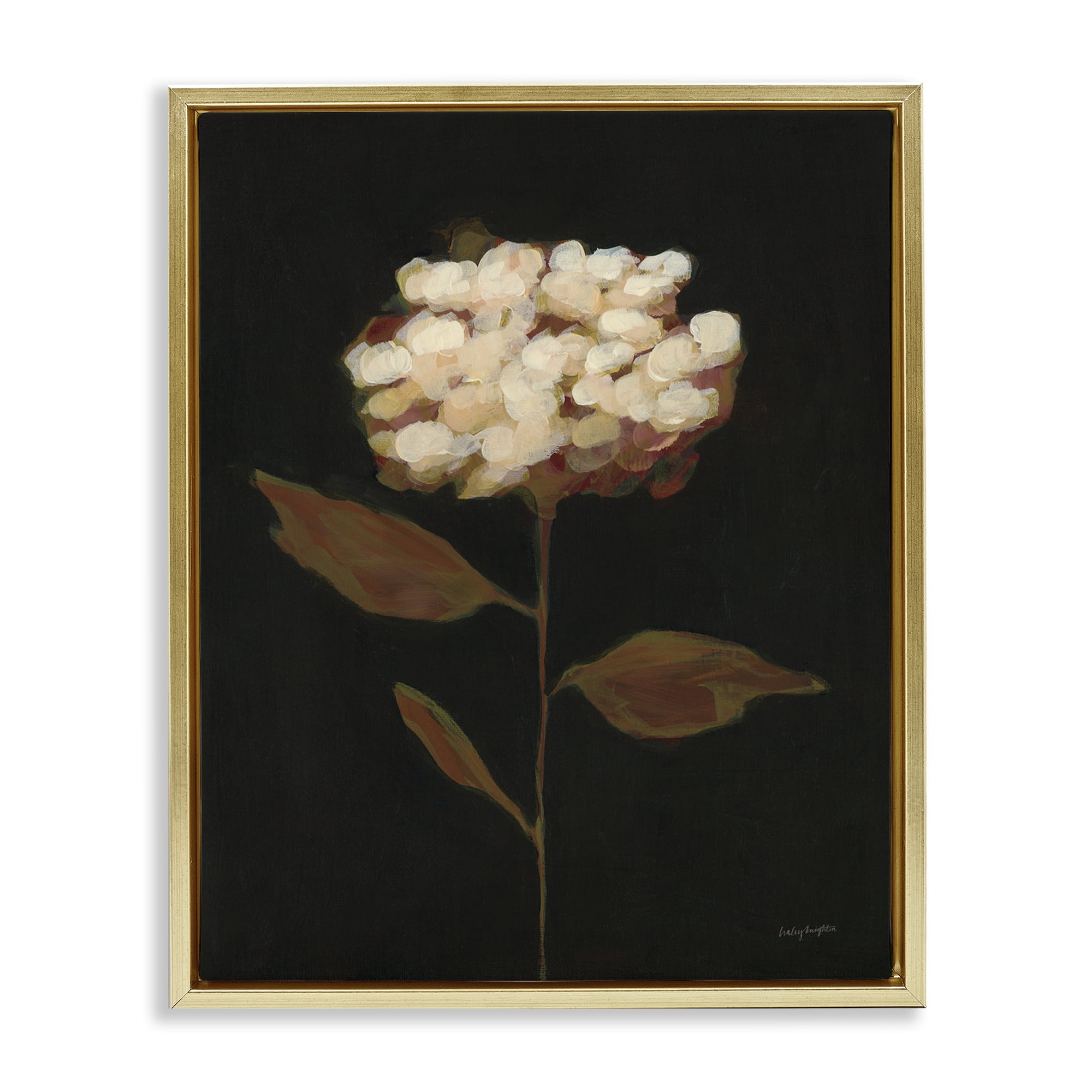 Stupell Industries Fade Into Fall Bloom Botanical & Floral Painting Gold Floater Framed Art Print Wall Art, 17 x 21