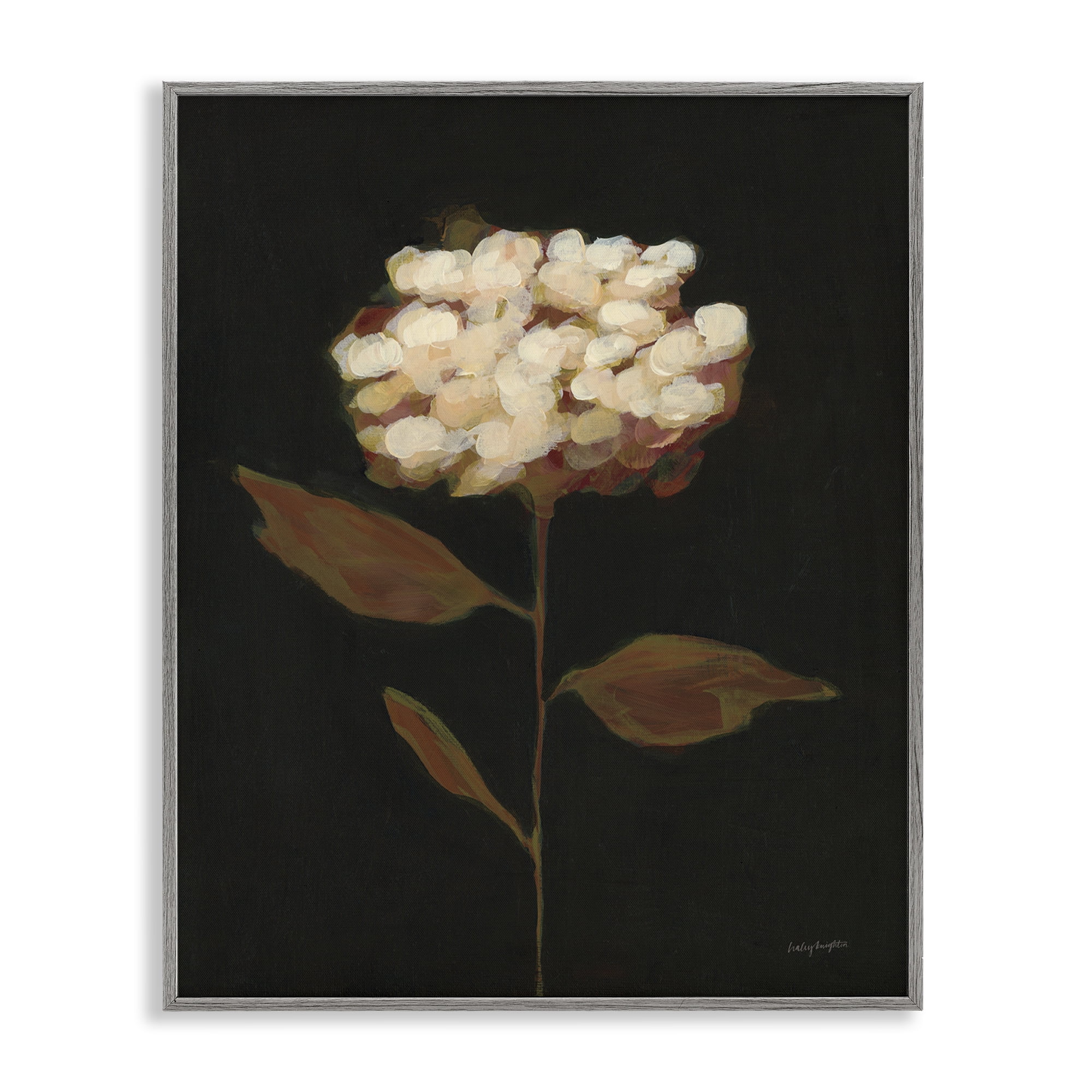 Stupell Industries Fade Into Fall Bloom Botanical & Floral Painting Gray Framed Art Print Wall Art, 11 x 14