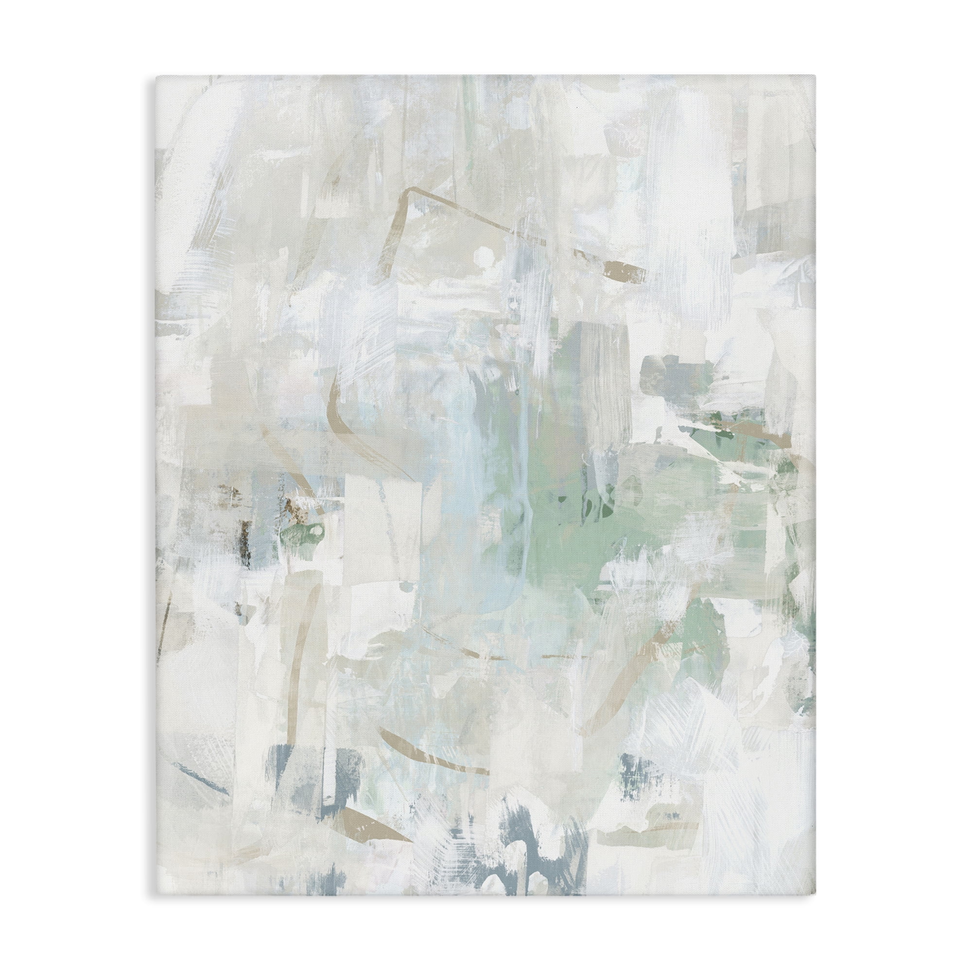 Stupell Industries Faded Abstract with Green Abstract Painting Wrapped Canvas Art Print Wall Art, 36 x 48