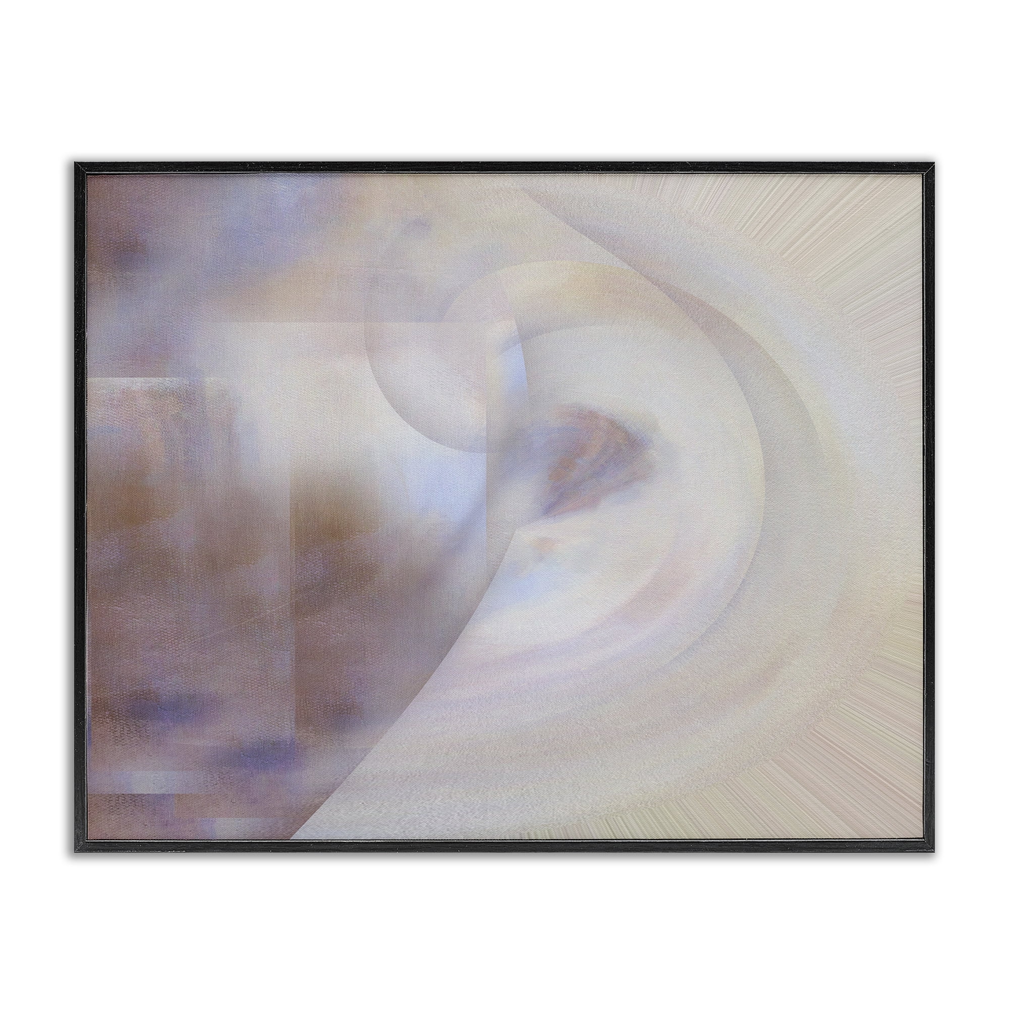 Stupell Industries Faded Beige Abstraction Abstract Painting Black Framed Art Print Wall Art, 30 x 24