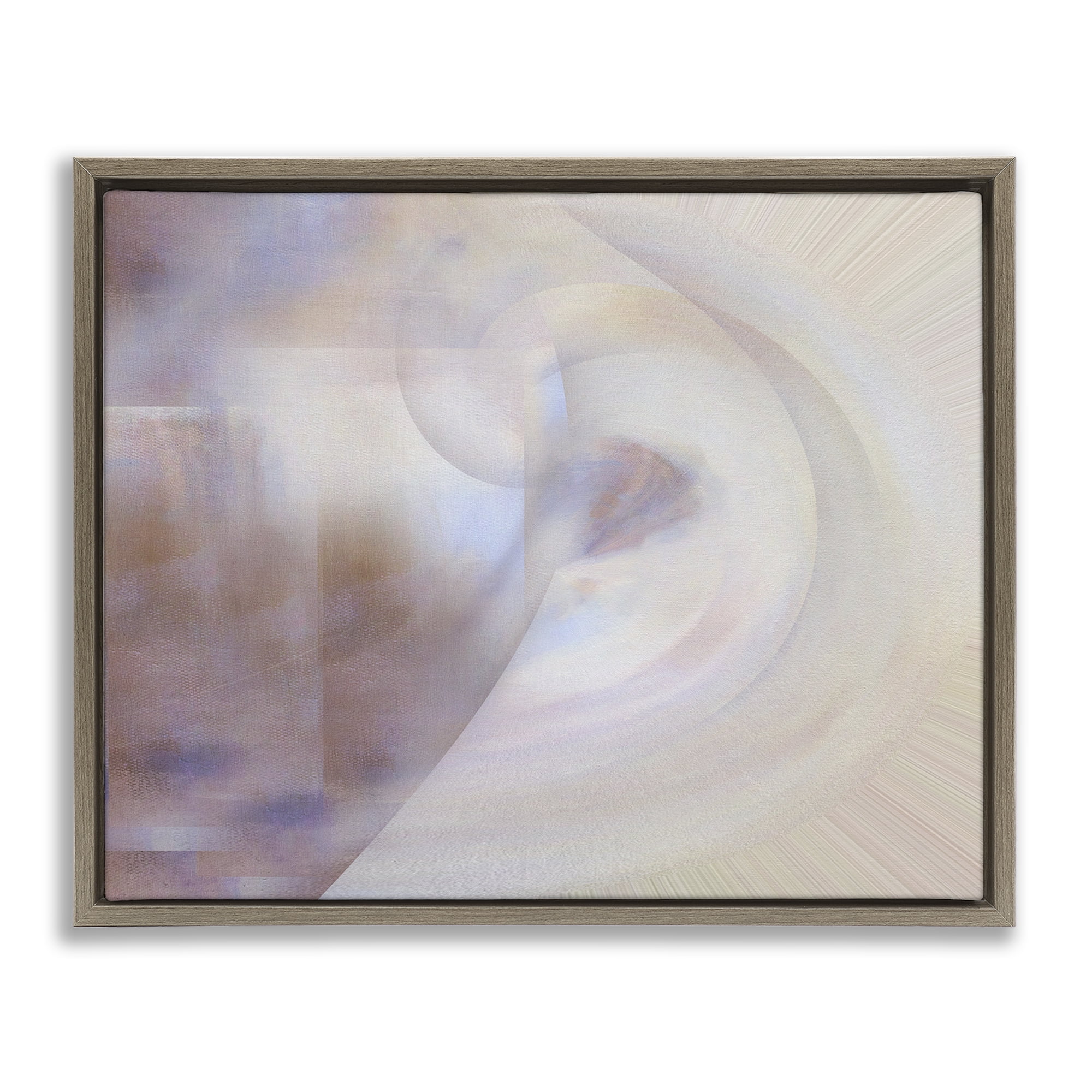 Stupell Industries Faded Beige Abstraction Abstract Painting Brown Floater Framed Canvas Art Print Wall Art, 21 x 17