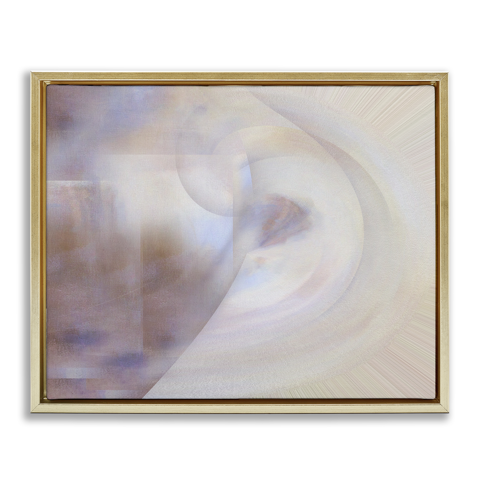Stupell Industries Faded Beige Abstraction Abstract Painting Gold Floater Framed Canvas Art Print Wall Art, 31 x 25