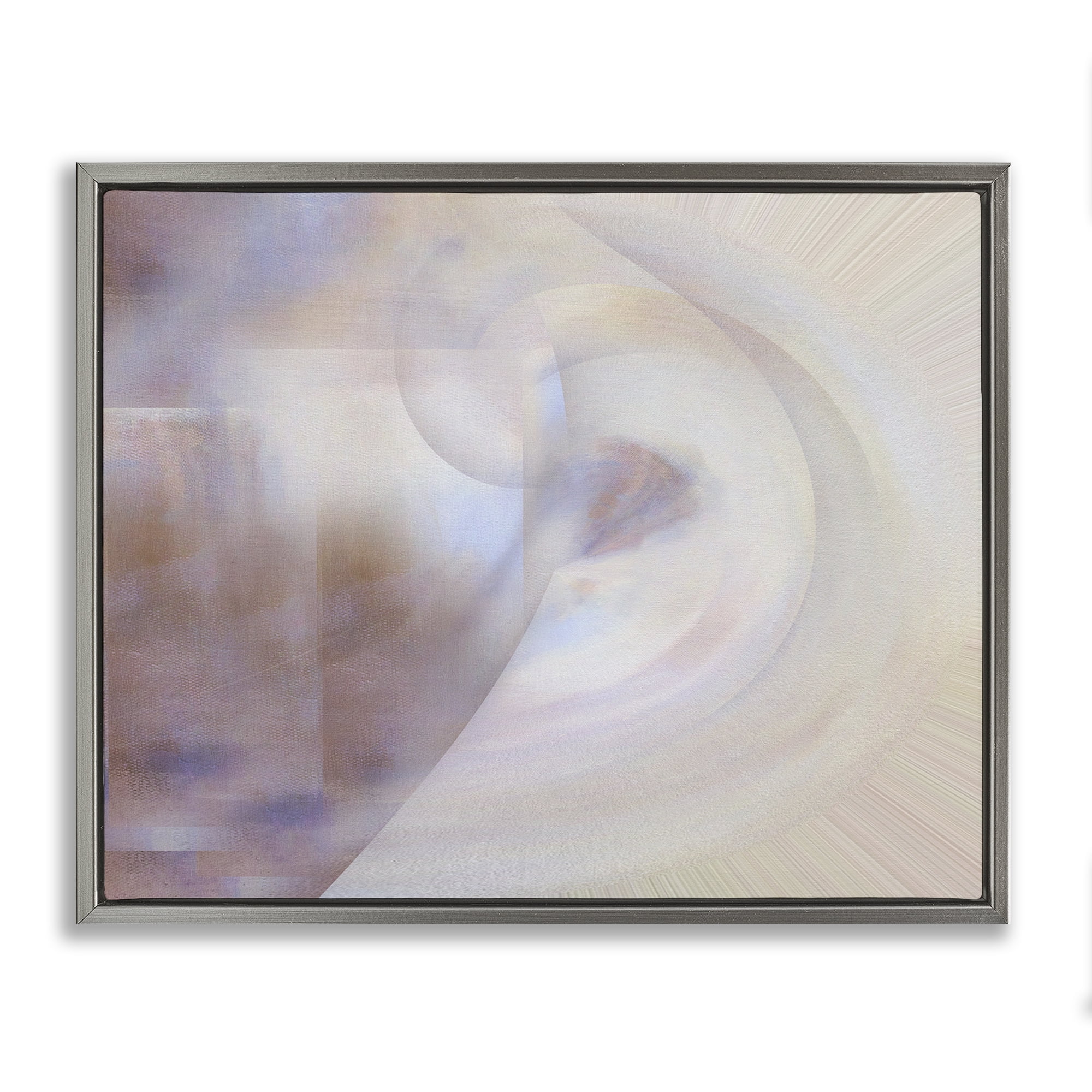 Stupell Industries Faded Beige Abstraction Abstract Painting Gray Floater Framed Canvas Art Print Wall Art, 21 x 17