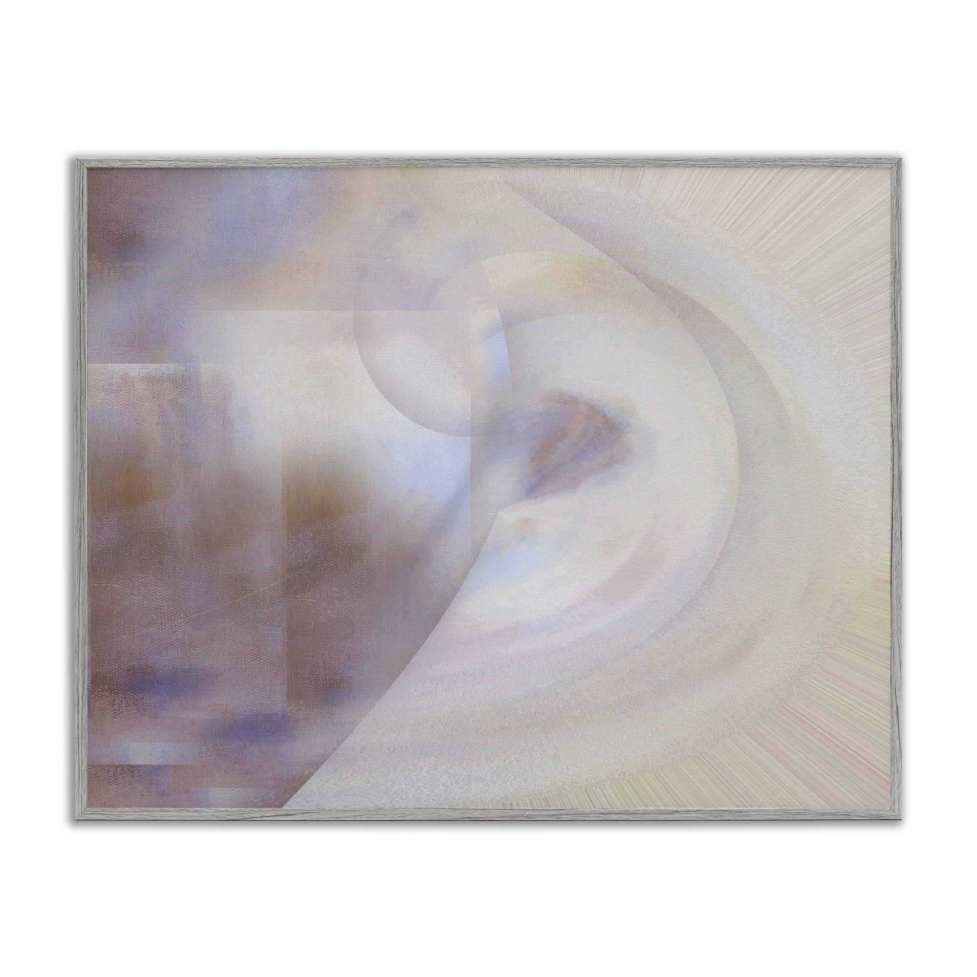 Stupell Industries Faded Beige Abstraction Abstract Painting Gray Framed Art Print Wall Art, 20 x 16