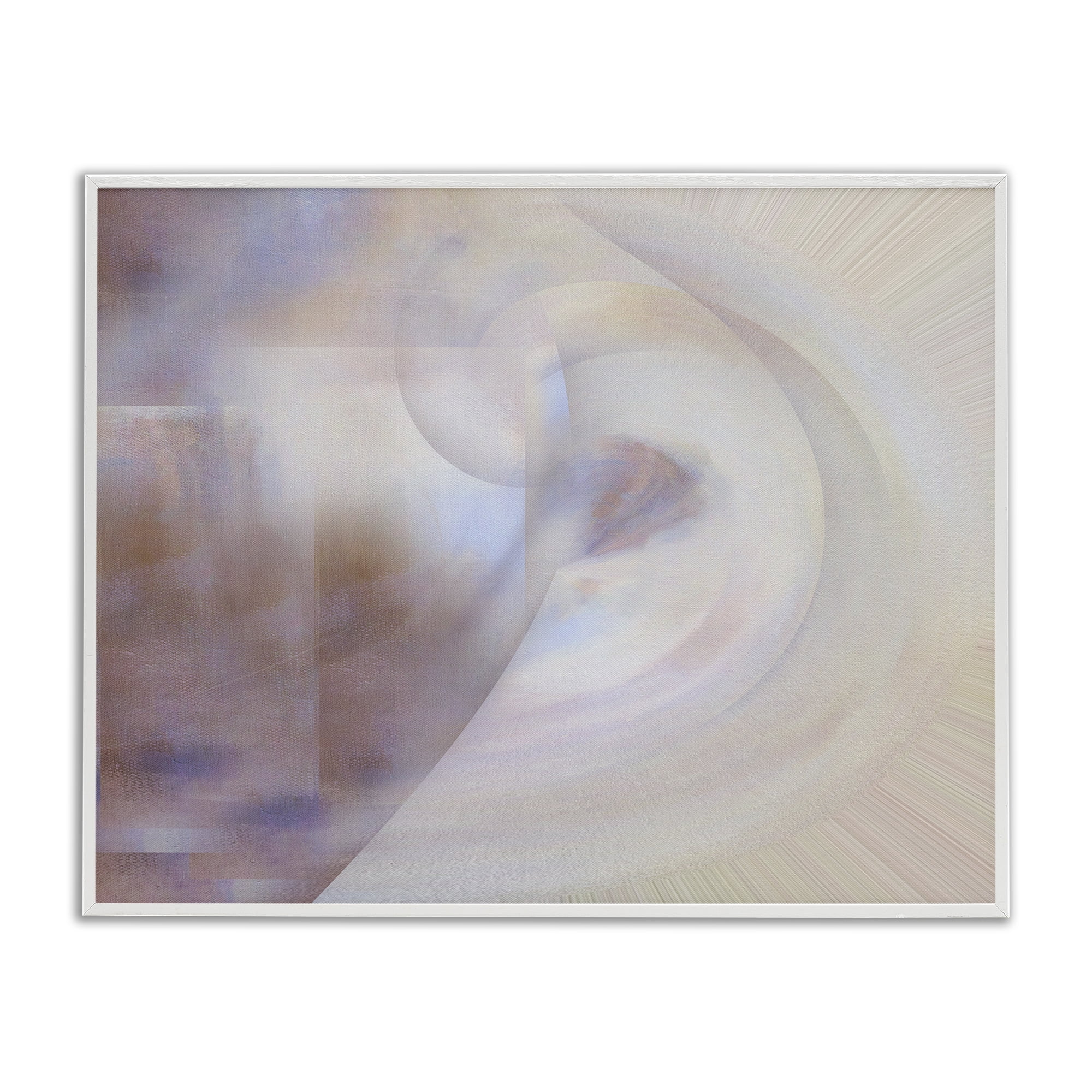 Stupell Industries Faded Beige Abstraction Abstract Painting White Framed Art Print Wall Art, 20 x 16