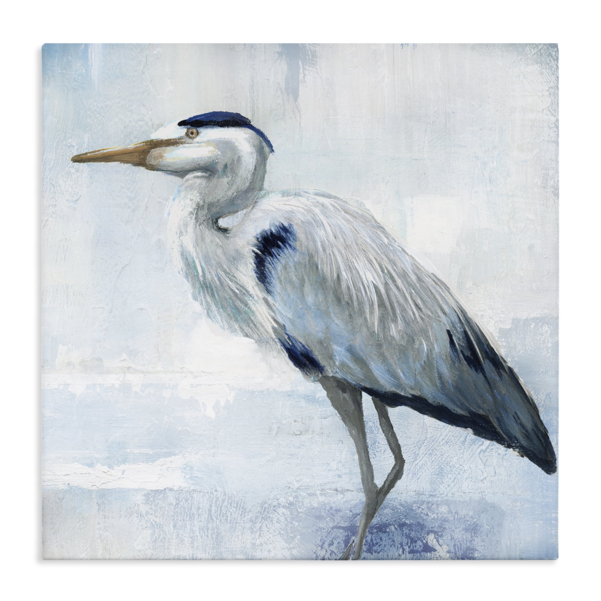 Stupell Industries Faded Blue Heron Canvas Wall Art, design by Nan