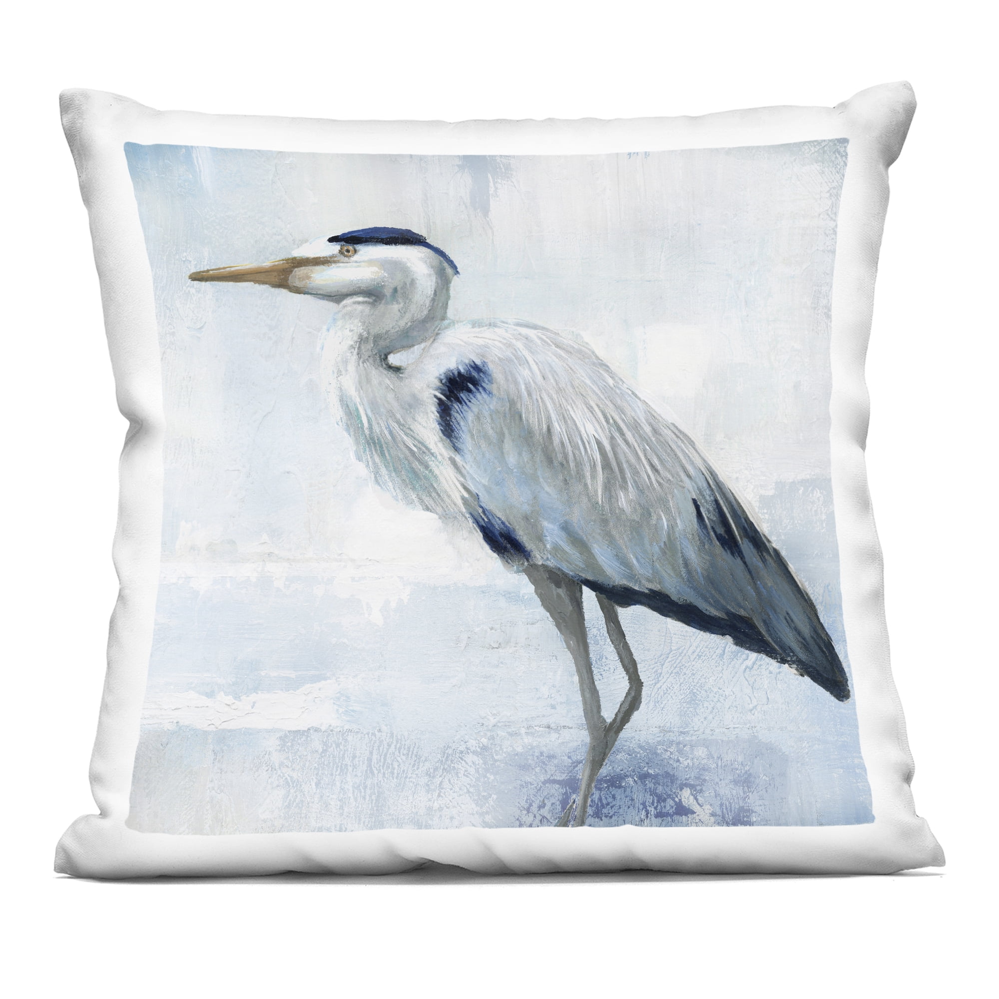 Stupell Industries Faded Blue Heron Decorative Printed Throw Pillow, design by Nan, 18 x 7 x 18