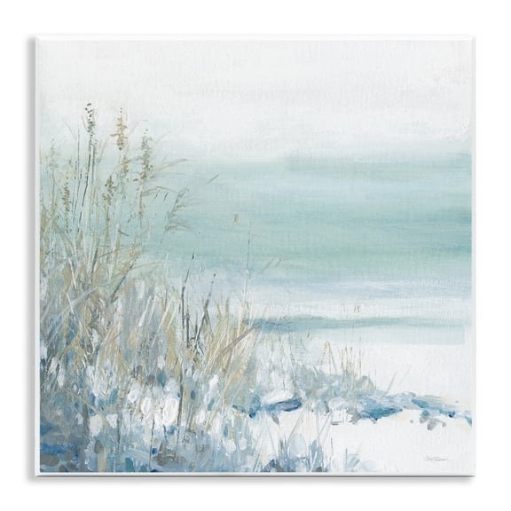 Stupell Industries Faded Coastal Beach Edge Landscape & Nature Painting Unframed Art Print Wall Art, 12 x 12