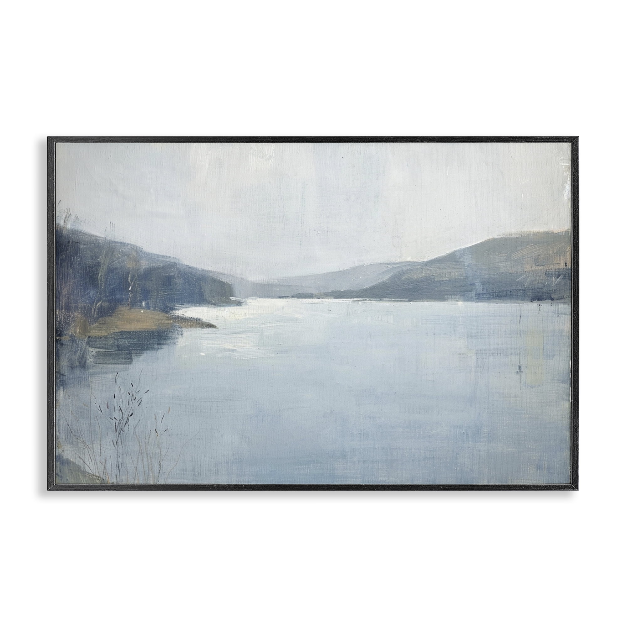 Stupell Industries Faded Distant Mountains Landscape & Nature Painting Black Framed Art Print Wall Art, 24 x 16