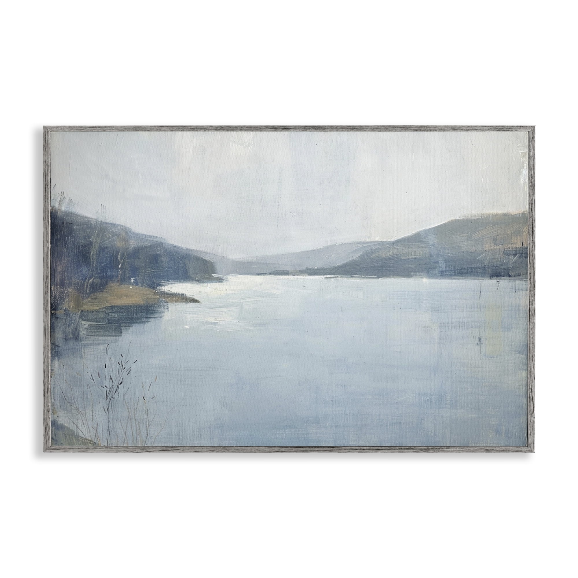 Stupell Industries Faded Distant Mountains Landscape & Nature Painting Gray Framed Art Print Wall Art, 18 x 12