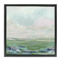 Stupell Industries Faded Grassland View Landscape & Nature Painting Black Floater Framed Canvas Art Print Wall Art, 18 x 18