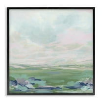 Stupell Industries Faded Grassland View Landscape & Nature Painting Black Framed Art Print Wall Art, 12 x 12