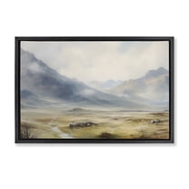 Stupell Industries Faded Mountain Secrets Landscape & Nature Painting Black Floater Framed Canvas Art Print Wall Art, 25 x 17