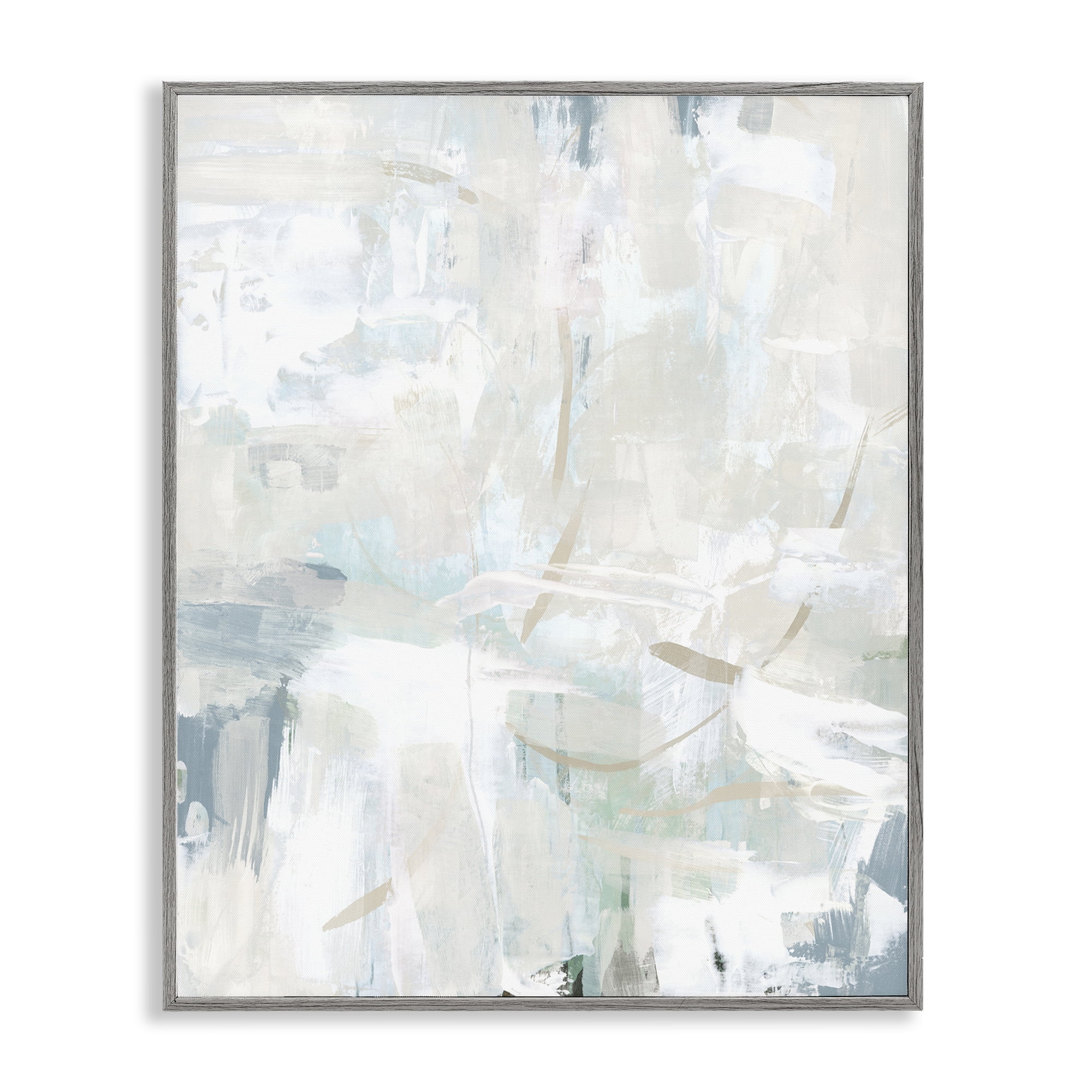 Stupell Industries Faded Off-White Abstract Abstract Painting Gray Framed Art Print Wall Art, 11 x 14