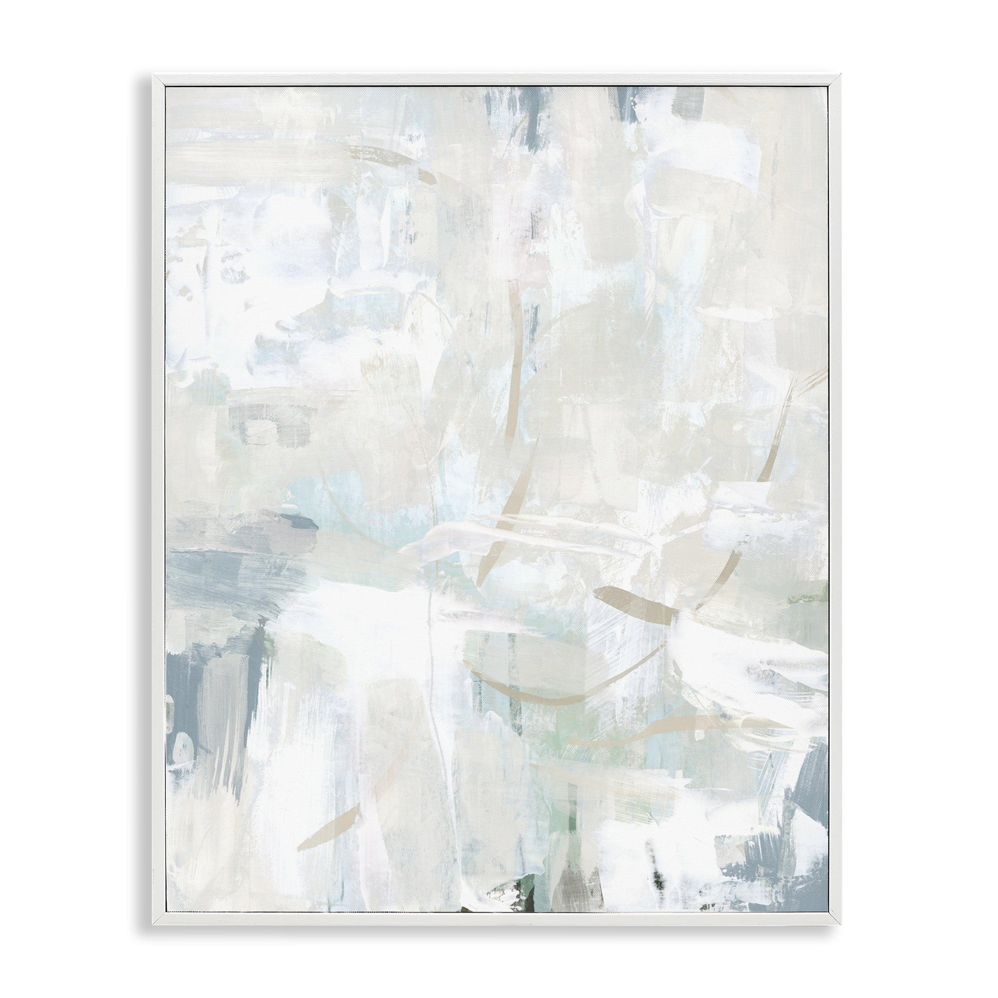 Stupell Industries Faded Off-White Abstract Abstract Painting White Framed Art Print Wall Art, 11 x 14