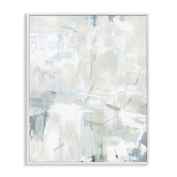 Stupell Industries Contemporary Faded Off-White Abstract White Framed Giclee Art, 24 x 30, by June Erica Vess