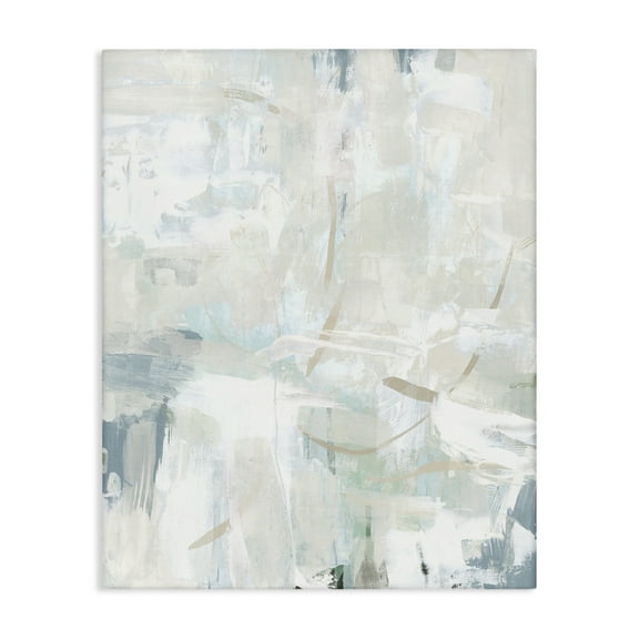 Stupell Industries Faded Off-White Abstract Abstract Painting Wrapped Canvas Art Print Wall Art, 16 x 20