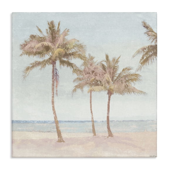 Stupell Industries Faded Palms on Beach Canvas Wall Art design by Amber Sterling, 17 x 17