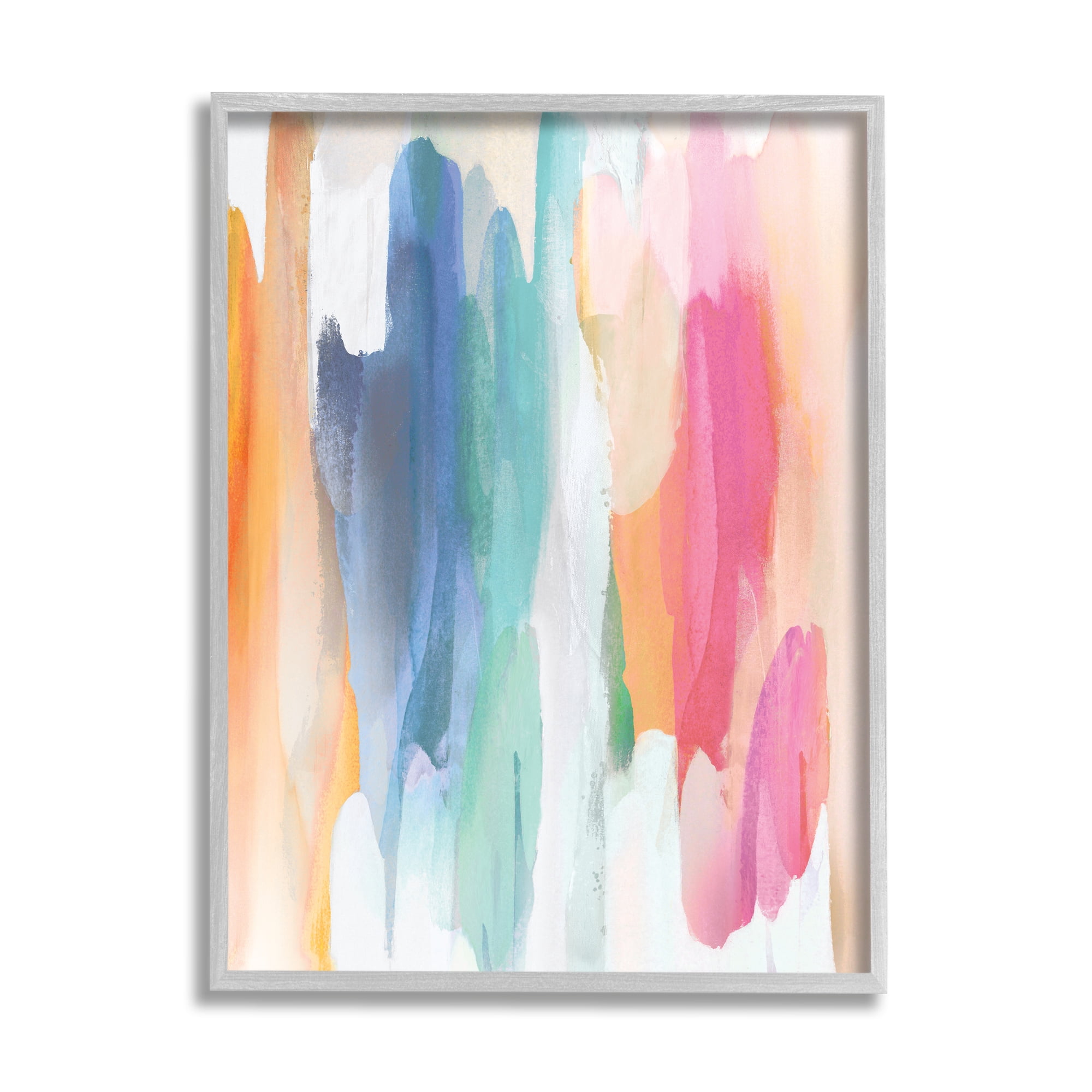 Gray Framed Abstract Multicolor Giclee Wall Art, 16 x 20