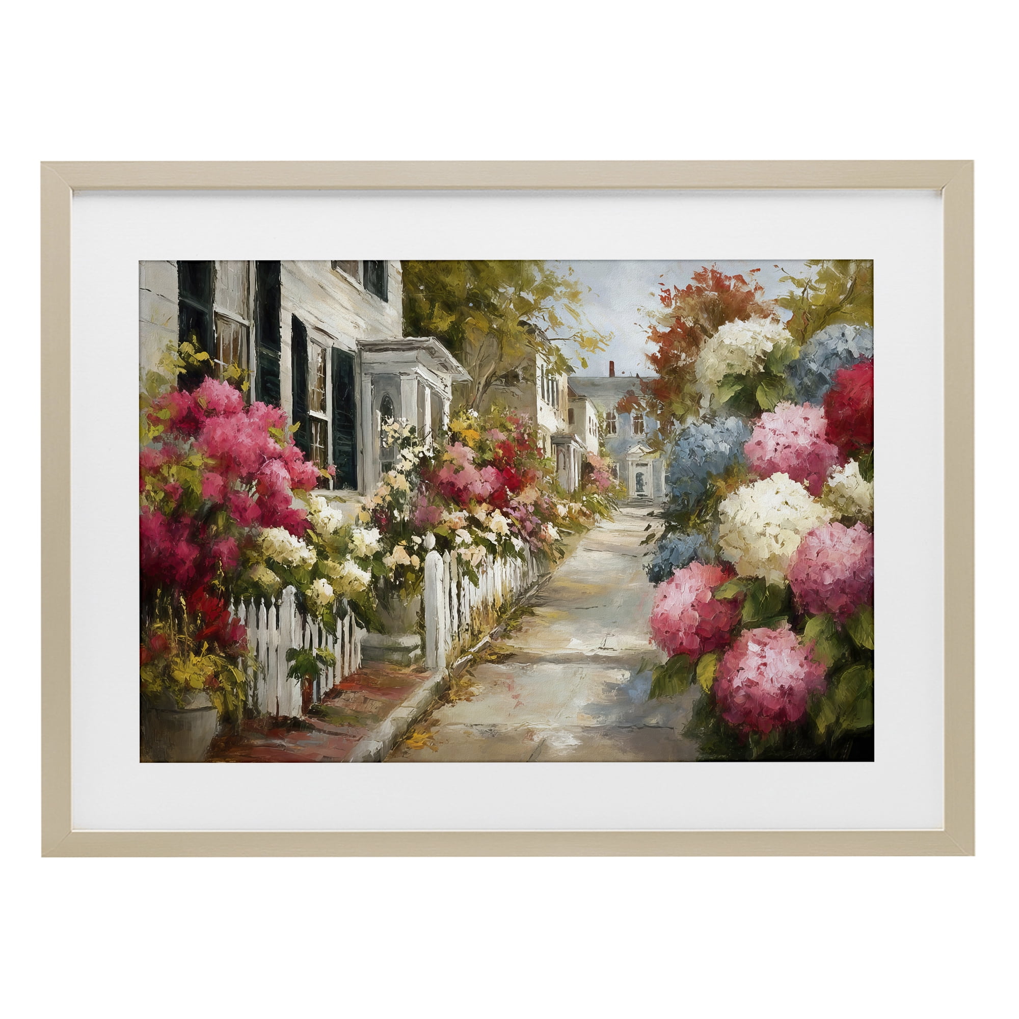 Stupell Industries Faded Shutters & Bursting Blooms Birch Framed Print Under Glass, design by Tina LeCour