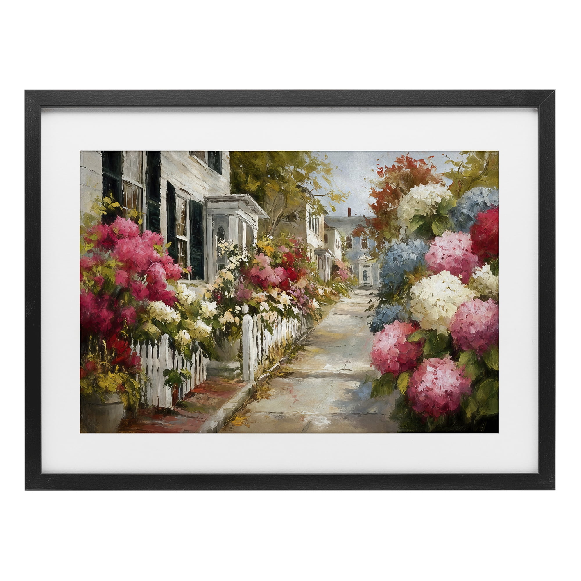 Stupell Industries Faded Shutters & Bursting Blooms Black Framed Print Under Glass, design by Tina LeCour