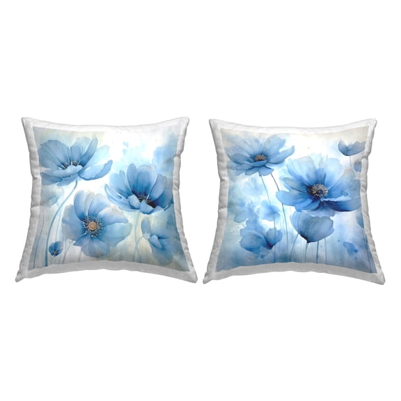 Stupell Industries Fading Blue Flower Petals Decorative Printed Throw Pillow Design by Irena Orlov.