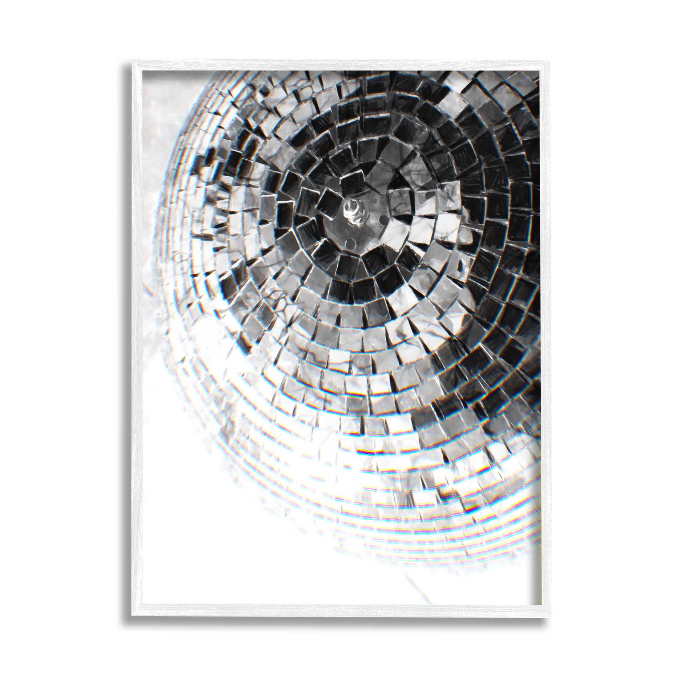 Stupell Industries Fading Disco Ball Monochrome Photography Photograph White Framed Art Print Wall Art, Design by Ziwei Li