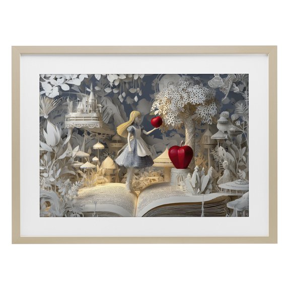 Stupell Industries Fairytale Scene Papercraft Birch Framed Print Under Glass, design by The Wands Want