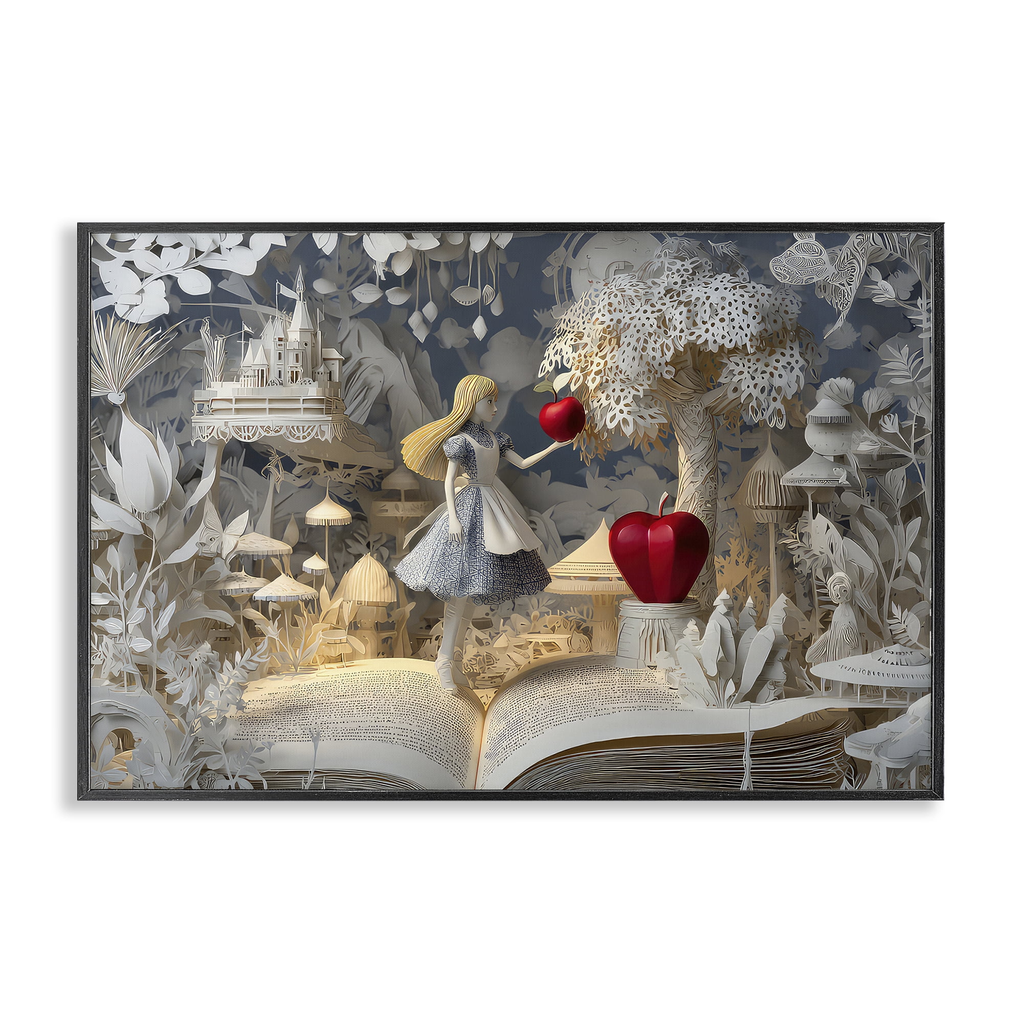 Stupell Industries Fairytale Scene Papercraft Black Framed Giclee Art, design by The Wands Want