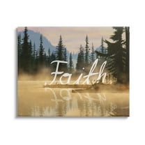 Stupell Industries Faith Calligraphy Floating Lake Water Woodland Scenery Graphic Art Gallery Wrapped Canvas Print Wall Art, Design by Nobleworks