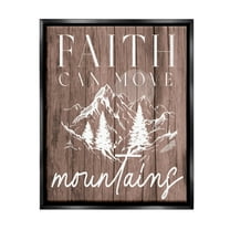 Stupell Industries Faith Can Move Mountains Landscape Painting Black Floater Framed Canvas Art Print Wall Art, 17 x 21