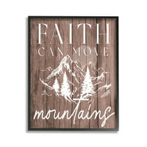 Stupell Industries Faith Can Move Mountains Landscape Painting Black Framed Art Print Wall Art, 11 x 14