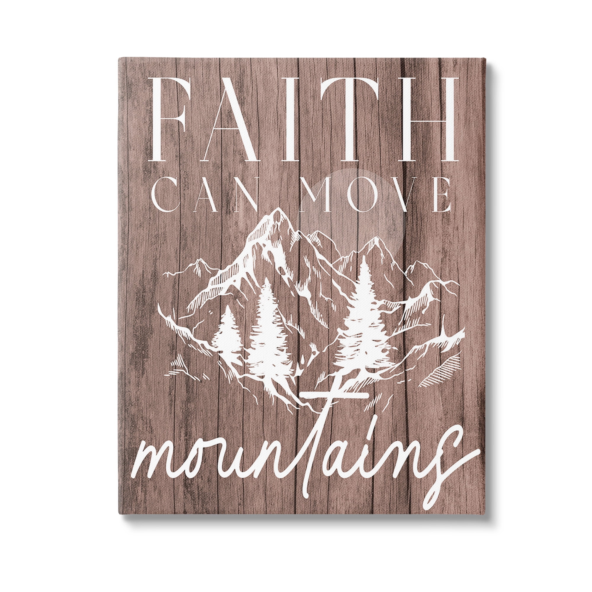 Stupell Industries Faith Can Move Mountains Landscape Painting Gallery Wrapped Canvas Art Print Wall Art, 36 x 48